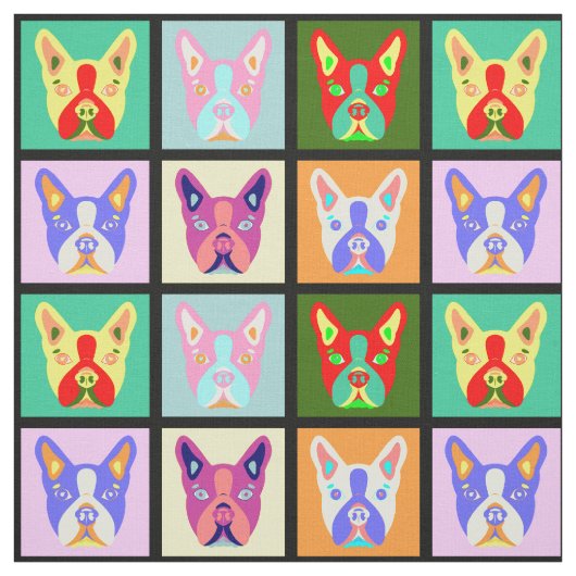 Boston-Terrier-Pop-Kunst Stoff (Muster)