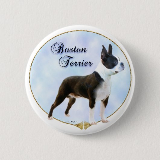 Boston Terrier Portrait Button (Vorderseite)