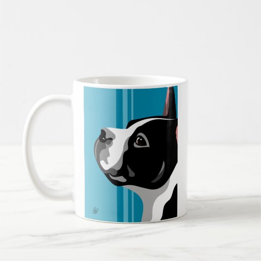 Boston Terrier Portrait Coffee Tasse (Links)
