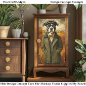 Boston Terrier Portrait in Landschaft CG7 Decoupag Seidenpapier