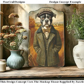 Boston Terrier Portrait in Landschaft CG7 Decoupag Seidenpapier