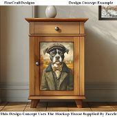 Boston Terrier Portrait in Landschaft CG8 Decoupag Seidenpapier
