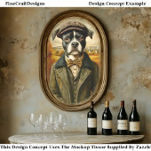 Boston Terrier Portrait in Landschaft CG8 Decoupag Seidenpapier