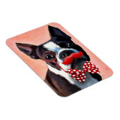Boston Terrier Portrait mit Red Bow Krawatte und 2 Magnet (Rechte Seite)