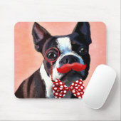 Boston Terrier Portrait mit Red Bow Krawatte und 2 Mousepad (Mit Mouse)