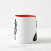 Boston Terrier Portrait mit Red Bow Krawatte und 2 Tasse (Zentrum)