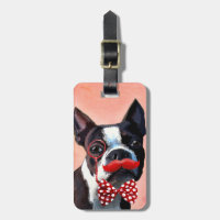 Boston Terrier Portrait mit Red Bow Krawatte und 3