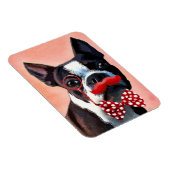 Boston Terrier Portrait mit Red Bow Krawatte und 3 Magnet (Rechte Seite)