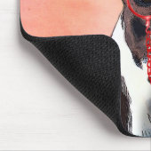 Boston Terrier Portrait mit Red Bow Krawatte und 3 Mousepad (Ecke)