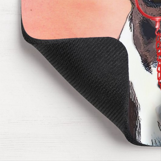 Boston Terrier Portrait mit Red Bow Krawatte und 3 Mousepad (Ecke)