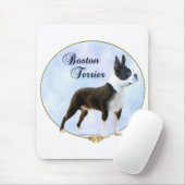 Boston Terrier Portrait Mousepad (Mit Mouse)
