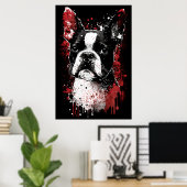 Boston Terrier Portrait Poster (Heimbüro)