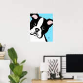 Boston Terrier Portrait Poster (Heimbüro)