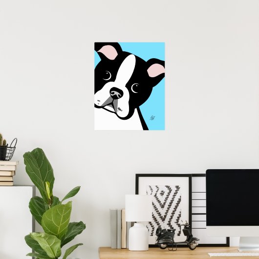 Boston Terrier Portrait Poster (Heimbüro)