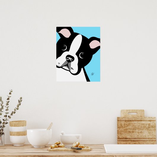 Boston Terrier Portrait Poster (Küche)