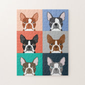 Boston Terrier Portraits Puzzle (Vertikal)