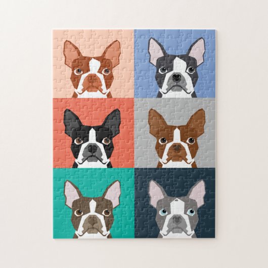 Boston Terrier Portraits Puzzle (Vertikal)