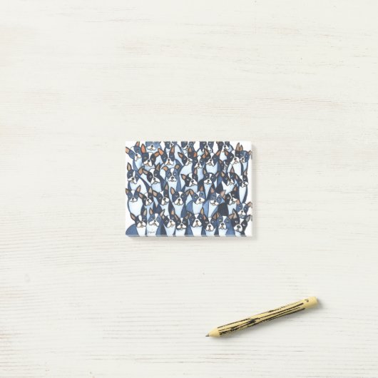 Boston Terrier Post-it Klebezettel (Auf Schreibtisch)