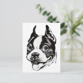 Boston Terrier Postcard Postkarte (Stehend Vorderseite)