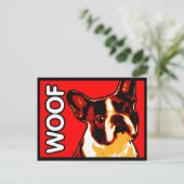Boston Terrier Postcard Postkarte (Stehend Vorderseite)