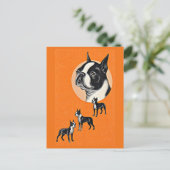 Boston Terrier Postkarte (Stehend Vorderseite)