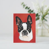 Boston Terrier Postkarte (Stehend Vorderseite)