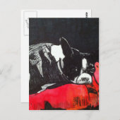 Boston Terrier Postkarte (Vorne/Hinten)