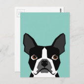 Boston Terrier Postkarte (Vorne/Hinten)