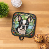 Boston Terrier Pot Holders Topflappen (Oben Unten)