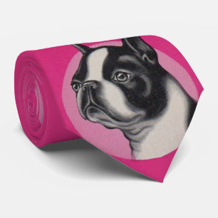 Boston Terrier Print Krawatte