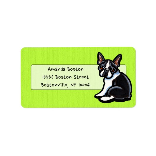 Boston Terrier Profile Studio Lässig Limon Adressaufkleber (Vorne)