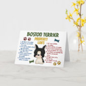 Boston Terrier Property Laws 4 Karte (Gelbe Blume)