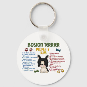 Boston Terrier Property Laws 4 Schlüsselanhänger