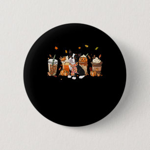Boston Terrier Pumpkin Gewürz Latte Iced Herbsthun Button