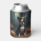 Boston Terrier Pumpkins Halloween Beängstigend Dosenkühler (Kanne Vorderseite)