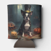 Boston Terrier Pumpkins Halloween Beängstigend Dosenkühler (Rückseite)