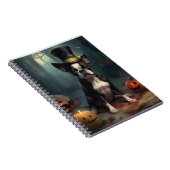 Boston Terrier Pumpkins Halloween Beängstigend Notizblock (Rechte Seite)