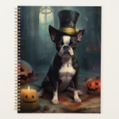 Boston Terrier Pumpkins Halloween Beängstigend Planer (Vorderseite)