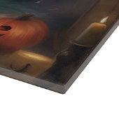 Boston Terrier Pumpkins Halloween Beängstigend Schneidebrett (Ecke)