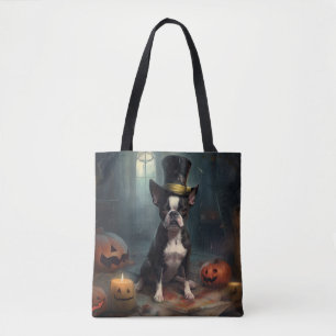 Boston Terrier Pumpkins Halloween Beängstigend Tasche