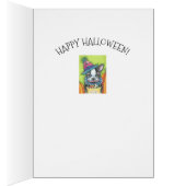 BOSTON TERRIER PUP, HALLOWEN CLOWEN DOG CARD Verse (Innen (Rechts))