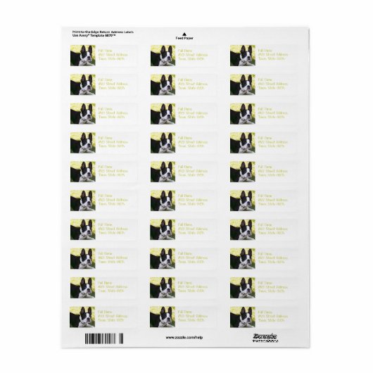 Boston Terrier Pup Mailing Labels (Vorne)