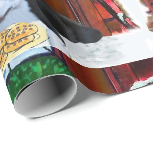 Boston Terrier Puppy Christmas Geschenkpapier (Rolleneckpunkt)