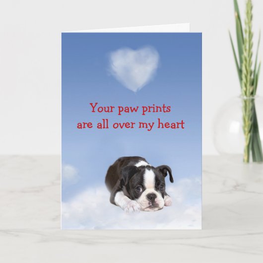 Boston Terrier Puppy Liebe Card Feiertagskarte (Vorderseite)