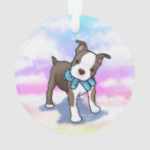 Boston Terrier Puppy Ornament (Rückseite)