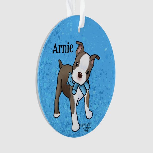 Boston Terrier Puppy Ornament (Vorderseite)