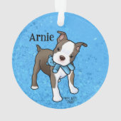 Boston Terrier Puppy Ornament (Rückseite)