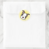 Boston Terrier Puppy Runder Aufkleber (Tasche)
