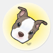 Boston Terrier Puppy Runder Aufkleber (Vorderseite)