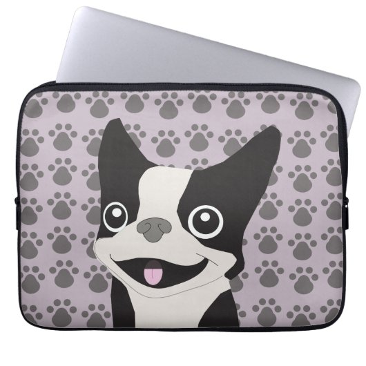 Boston Terrier, Purple lavender Laptopschutzhülle (Vorderseite)